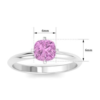 Pink Topaz Ring: 1 Carat Pink Topaz Ring