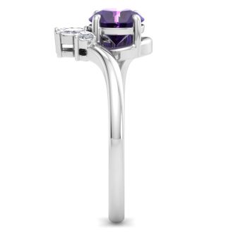 Amethyst Ring: 1 1/4 Carat Amethyst and Diamond Ring