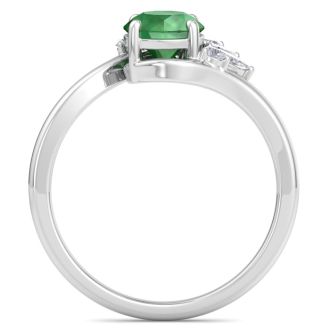 Emerald Ring: 1 1/4 Carat Emerald and Diamond Ring