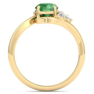 Emerald Ring: 1 1/4 Carat Emerald and Diamond Ring