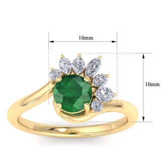 Emerald Ring: 1 1/4 Carat Emerald and Diamond Ring