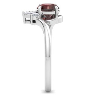 Garnet Ring: 2 Carat Garnet and Diamond Ring