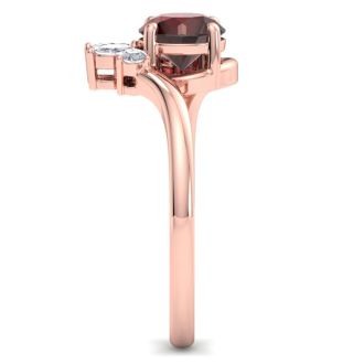 Garnet Ring: 2 Carat Garnet and Diamond Ring