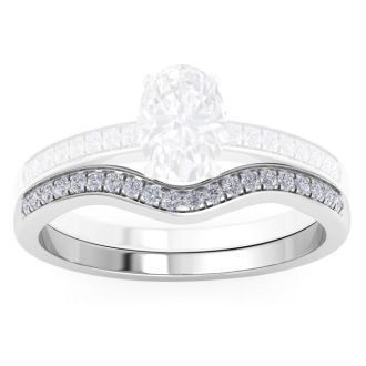 1/5 Carat Moissanite Band 14K White Gold