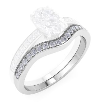 1/5 Carat Moissanite Band 14K White Gold