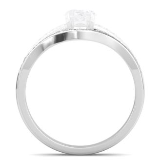 1/5 Carat Moissanite Band 14K White Gold