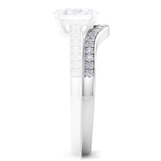1/5 Carat Moissanite Band 14K White Gold