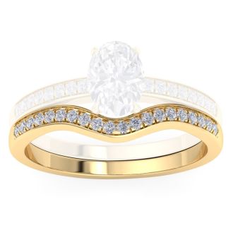 1/5 Carat Moissanite Band 14K Yellow Gold
