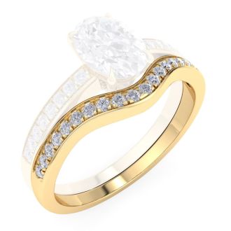 1/5 Carat Moissanite Band 14K Yellow Gold