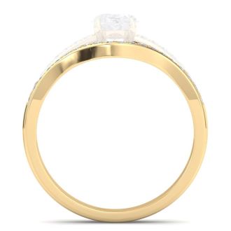 1/5 Carat Moissanite Band 14K Yellow Gold