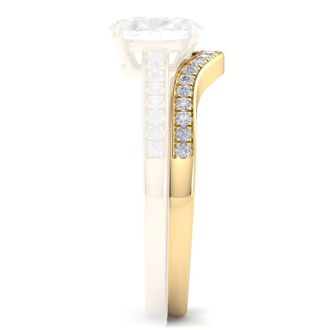 1/5 Carat Moissanite Band 14K Yellow Gold