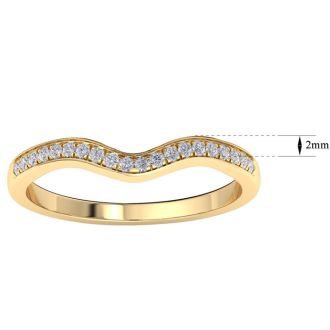 1/5 Carat Moissanite Band 14K Yellow Gold