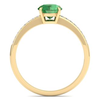 Emerald Ring: 1 1/4 Carat Emerald and Diamond Ring