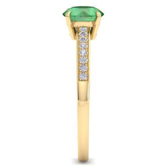 Emerald Ring: 1 1/4 Carat Emerald and Diamond Ring