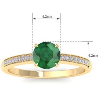Emerald Ring: 1 1/4 Carat Emerald and Diamond Ring
