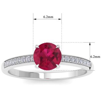 Ruby Ring: 1 1/4 Carat Ruby and Diamond Ring