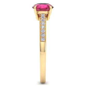 Ruby Ring: 1 1/4 Carat Ruby and Diamond Ring