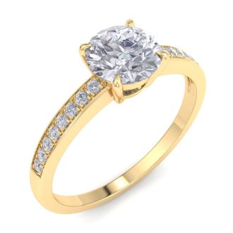 1 1/4 Carat Diamond Engagement Ring In 14K Yellow Gold