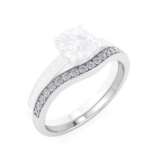 1/5 Carat Moissanite Band 14K White Gold