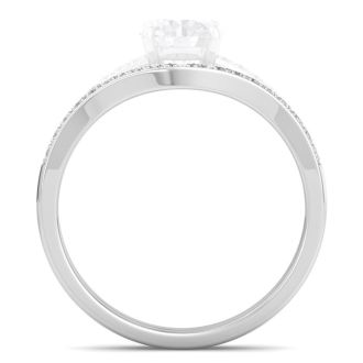 1/5 Carat Moissanite Band 14K White Gold