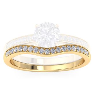 1/5 Carat Moissanite Band 14K Yellow Gold