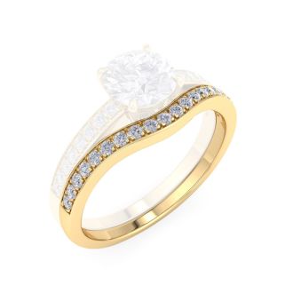 1/5 Carat Moissanite Band 14K Yellow Gold