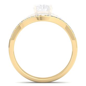 1/5 Carat Moissanite Band 14K Yellow Gold