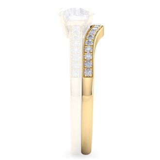 1/5 Carat Moissanite Band 14K Yellow Gold