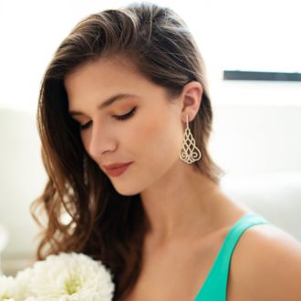 Diamond Drop Earrings: 2 1/3 Carat Diamond Chandelier Earrings In 14 Karat Yellow Gold, 2 Inches