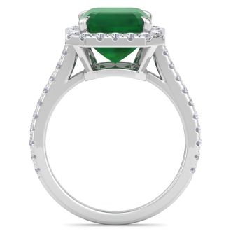 Emerald Ring: 4.41 Carat Emerald and Diamond Ring