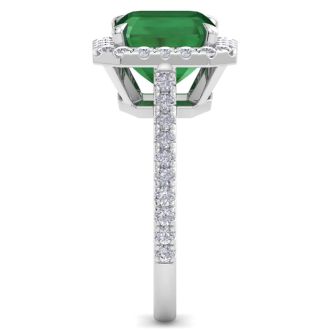 Emerald Ring: 4.41 Carat Emerald and Diamond Ring