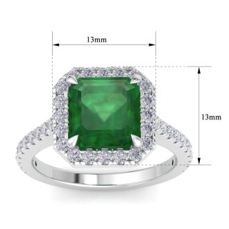 Emerald Ring: 4.41 Carat Emerald and Diamond Ring
