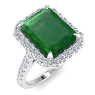 Emerald Ring: 5.42 Carat Emerald and Diamond Ring