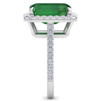 Emerald Ring: 6.35 Carat Emerald and Diamond Ring