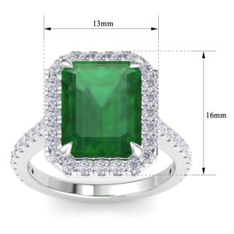 Emerald Ring: 6.83 Carat Emerald and Diamond Ring