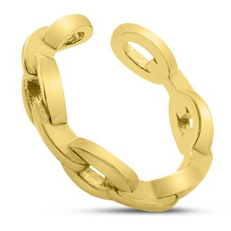 Yellow Gold Over Sterling Silver Chain Ear Cuff