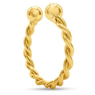 Yellow Gold Over Sterling Silver Rope Ear Cuff