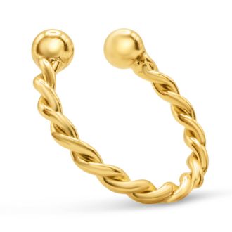 Yellow Gold Over Sterling Silver Rope Ear Cuff