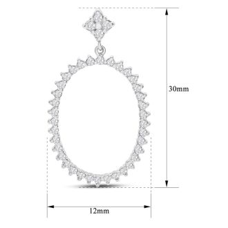Diamond Drop Earrings: 1 Carat Diamond Drop Earrings In 14K White Gold, 1 1/4 Inches