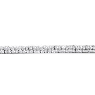 6 Carat Double Line Diamond Tennis Bracelet In 14K White Gold