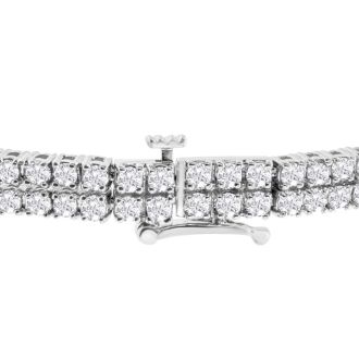 6 Carat Double Line Diamond Tennis Bracelet In 14K White Gold