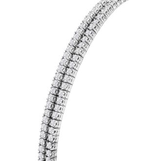 2 Carat Diamond Bangle Bracelet In 14K White Gold, 7 Inches