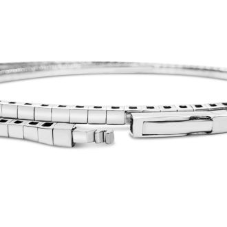 2 Carat Diamond Bangle Bracelet In 14K White Gold, 7 Inches
