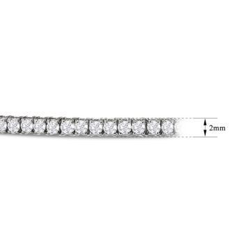 2 Carat Diamond Bangle Bracelet In 14K White Gold, 7 Inches