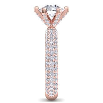 3 Carat Diamond Engagement Ring In 14K Rose Gold