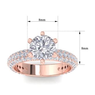 3 Carat Diamond Engagement Ring In 14K Rose Gold