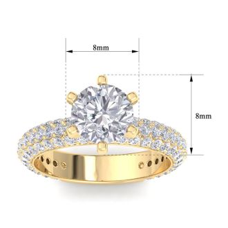 3 Carat Diamond Engagement Ring In 14K Yellow Gold