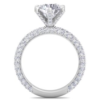 3 Carat Lab Grown Diamond Engagement Ring In 14K White Gold