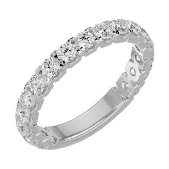 1 1/4 Carat Round Moissanite Band Matching Band In 14 Karat White Gold