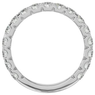 1 1/4 Carat Round Moissanite Band Matching Band In 14 Karat White Gold
